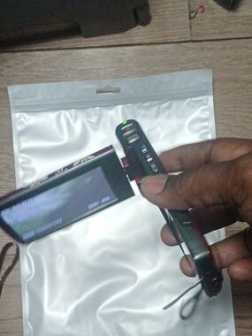 Digital Camcorder with Flip Screen - Black and Red